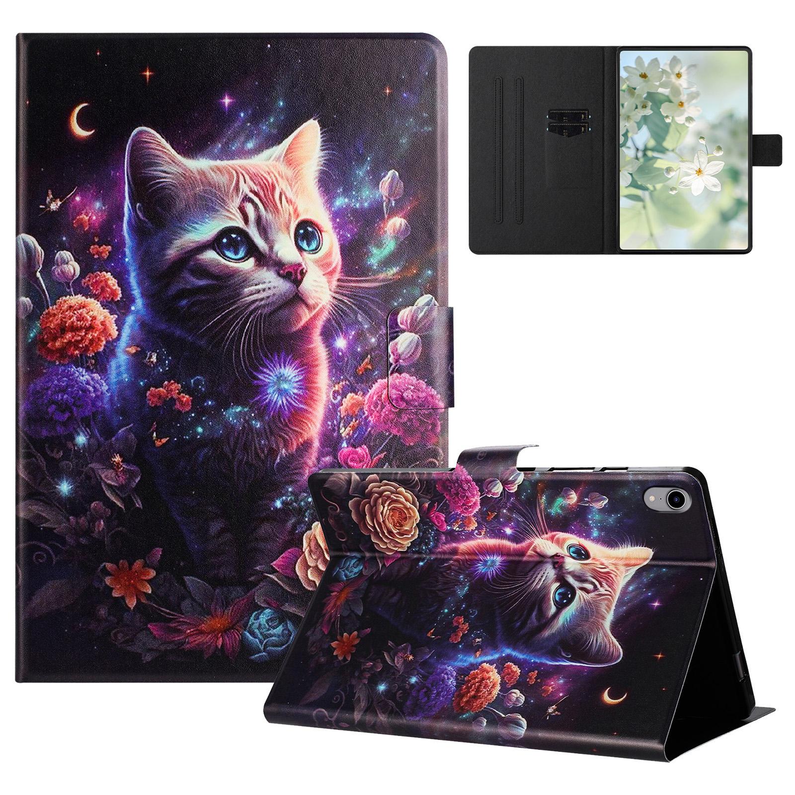 

For iPad mini (2021) Case Pattern Printed Stand Litchi Texture Leather Tablet Cover with Card Slots E