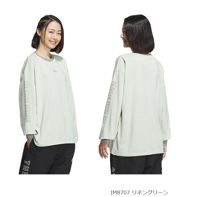 Adidas Long Sleeve Wording Loose Fit Single Jersey Tunic JSY07 White T-Shirt Women's (IM8708) J/XL