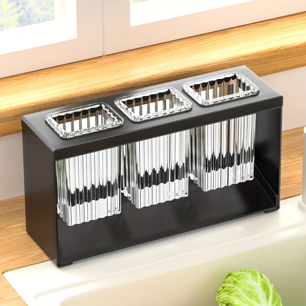 1PC Household Countertop Drain Rack Kitchen Knife and Fork Storage Rack Chopstick Tube Bathroom Toothpaste Makeup Brushing Rack