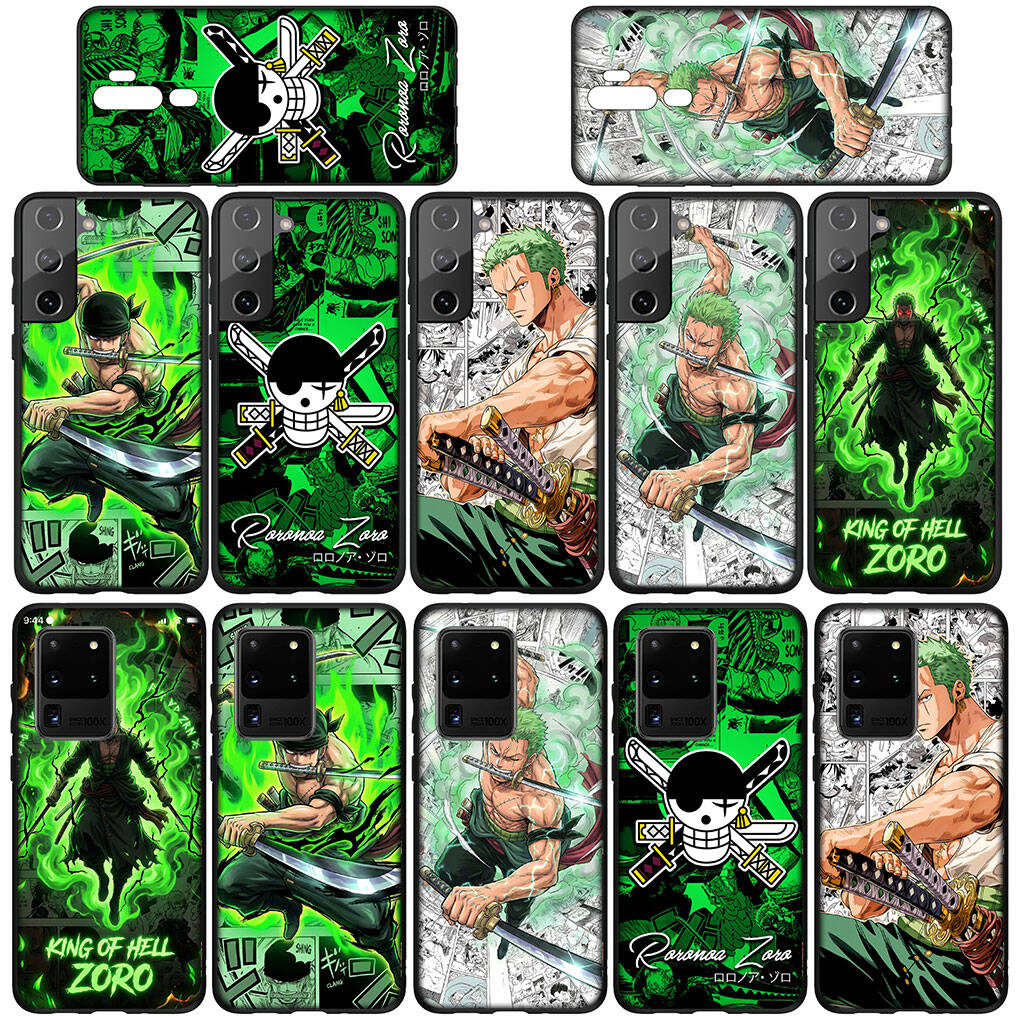 Coque de téléphone pour Samsung Galaxy S25 S23 S24 Ultra FE Plus A05 A06 A15 A16 A36 A37 A35 A54 A55 A56 A57 A25 A26 A53 A17 A52 One Pieces Roronoa Zoro Housse