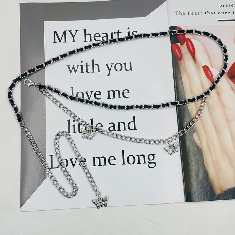 2025 Women's Thin Butterfly Metal Chain Waist Belt: Versatile Fashion Accessory for Skirts & Pants