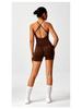 Women's Tie-Dye Cross-Back One-Piece Yoga Suit, Hip-Lifting Athletic Jumpsuit for Outdoor Fitness.