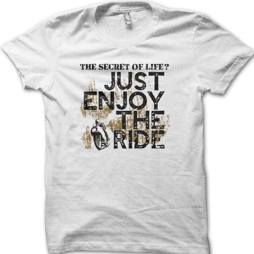 Просто наслаждайся поездкой Мотоцикл Классика Винтаж Байкерская Футболка 06112 3XL