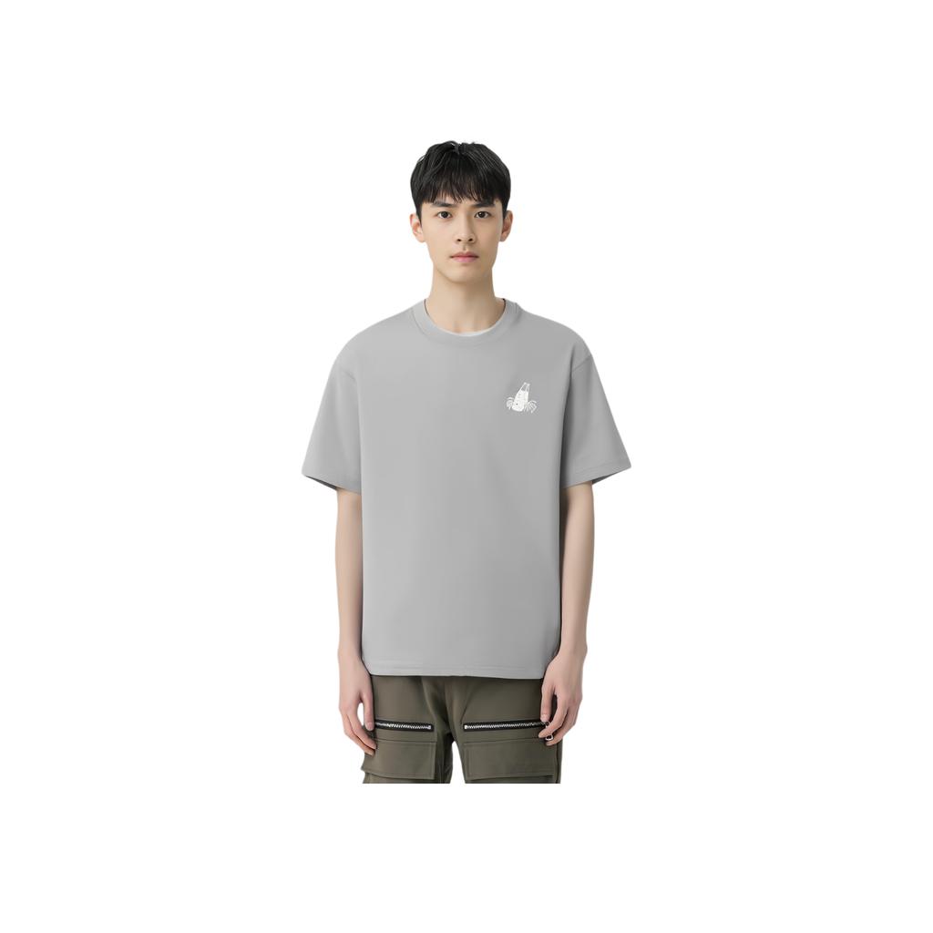 Li-Ning Casual Minimalist Solid Color Round Neck Short Sleeve T-Shirt Men Tops Gray AHSU549-4