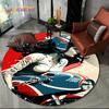 3D Retro Vintage Motorcycle Cartoon Round Area Carpet Rug for Living Room Bedroom Kid Playroom Decor,Pet Area Rug Non-slip Gift