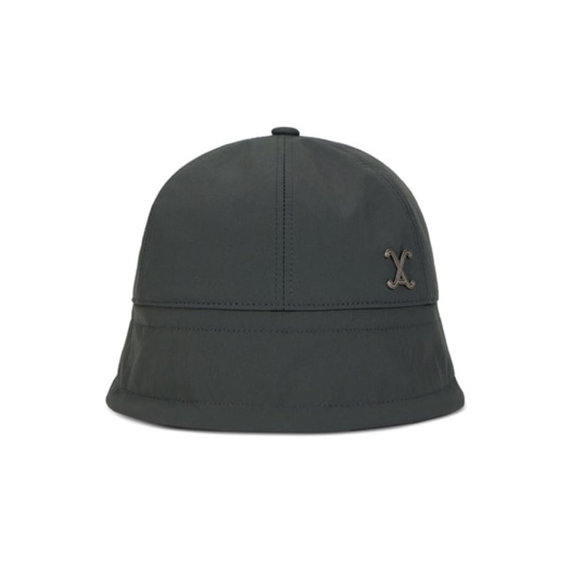 VARZAR VA Curved Studded Nylon Bonnet Hat Charcoal