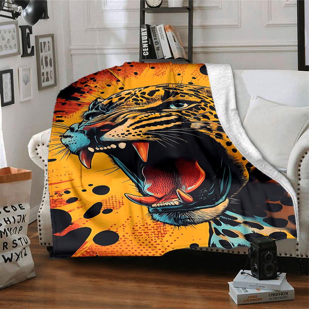 1PC Leopard Print Blanket, Throw For Sofa, Bed, Travel, Printing Blanket With Soft And Warm Fabric Yy250918146