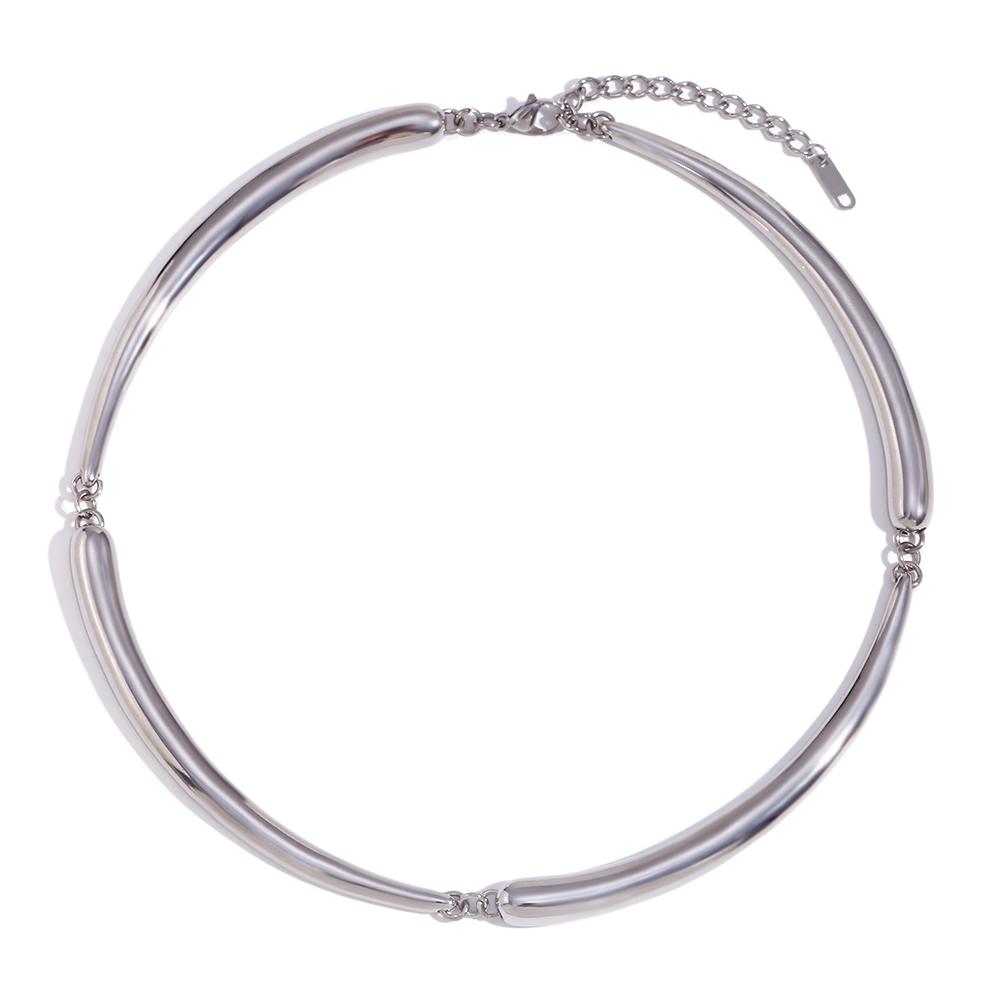 

MamitaSlay Cool Hip-hop Four Bamboo Knots Necklace Punk Stainless Steel Jewelry Waterproof Necklaces Woman Trend 2026 Decoration 40cm срібний