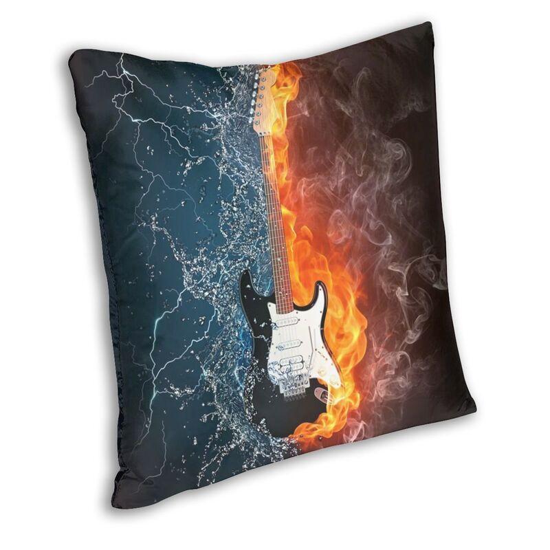 Rock Music 3D Guitar Cushion Cover 45X45 Home Decorative Print Music Note Throw Pillow Case For Sofa Double-Sided
