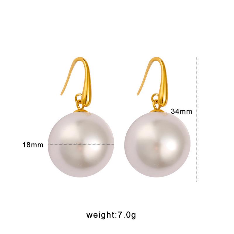 Meishi Duo Titanium Steel Snake-Shaped Pearl Gemstone Earrings - European & American Style, Non-fading, Personalized Light Luxury for Women