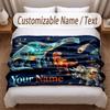 Dinosaurier-Thema Weiche Decke Personalisierter Benutzerdefinierter Name Textdruck Warme Decke Haus Sofa Schlafzimmer Dekor