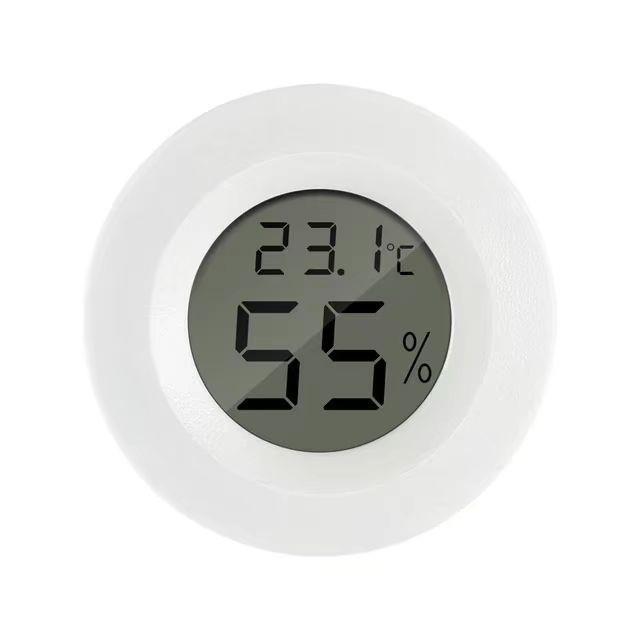 Round Digital Thermohygrometer with Probe for Cigar, Wine, and Reptile Cabinets