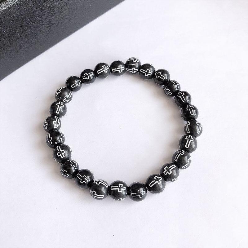 Dark Hip Hop Skull Beaded Bracelet Punk Gothic Retro Couple Bracelet Trend Personality Jewelry