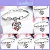 Family Members Inlaid Colorful Rhinestone Love Heart Bracelet Gift For Family**