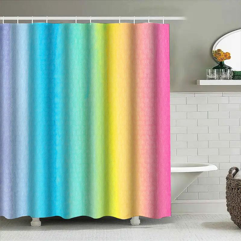 Colorful Shower Curtain Set Waterproof Bathroom Decor Waterproof Privacy Protection