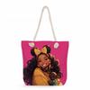 Multifunctional Fairy Tale Style Printed Thick Rope Shoulder Beach Bag Casual Large Capacity Handbag 0106 CLE