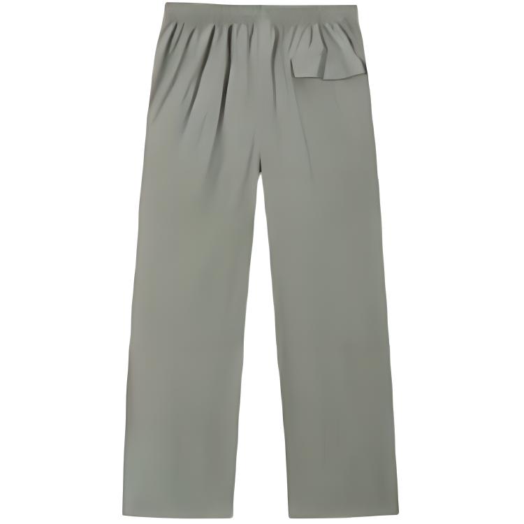 Anta Calças Esportivas de Tricô Confortáveis de Cor Sólida Resistentes à Água de Caimento Solto Calças Femininas Verde Alga 962526504-3