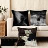 1PC Black White Art Design Cushion Cover Plush Fabric Soft DoubleSided Printed Sofa Warm Winter Home Child Gift Pillow Case