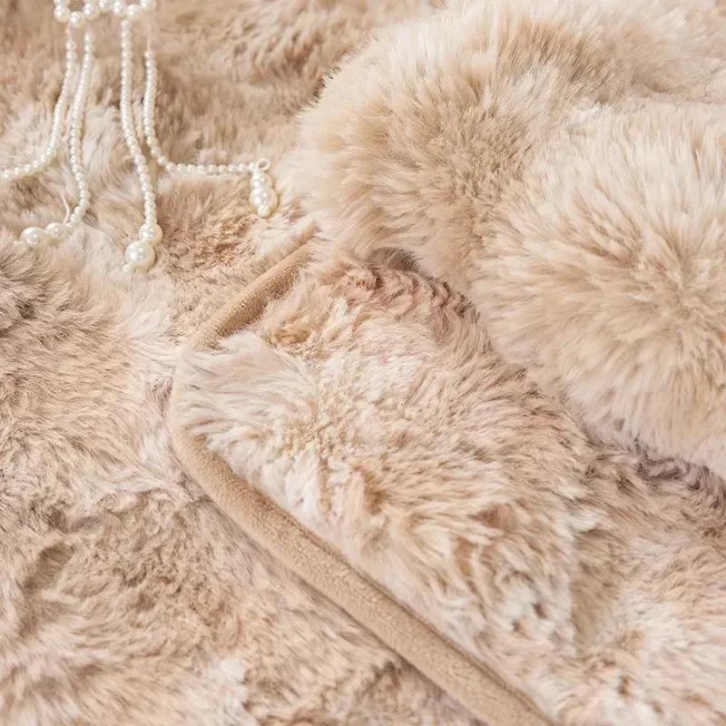 Warm Winter Sofa Mat Thicken Rabbit Plush Sofa Cover Universal Non-slip Sofa Towel Washable Sofas Cushion for Living Room