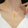 Titanium Steel Light Luxury Leopard Head Biscuits Zircon Light Luxury Design Versatile Korean Style Niche Design Live Necklace