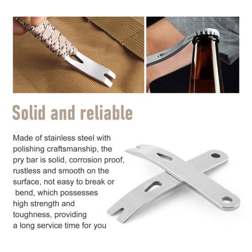 Ahvqevn 8-Piece Mini Crowbar, Stainless Steel Flat Bar, Multifunctional Small Prybar, Mini Crowbar Survival Opener Tool Set