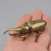 Solid Brass Beetle Ornaments Creative Unicorn Fairy Simulation Copper Insect Tea Pets Hand-played House Table Gift