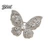 Faux Pearl Rhinestone Brooch Women Three-Dimensional Butterfly Design Pin