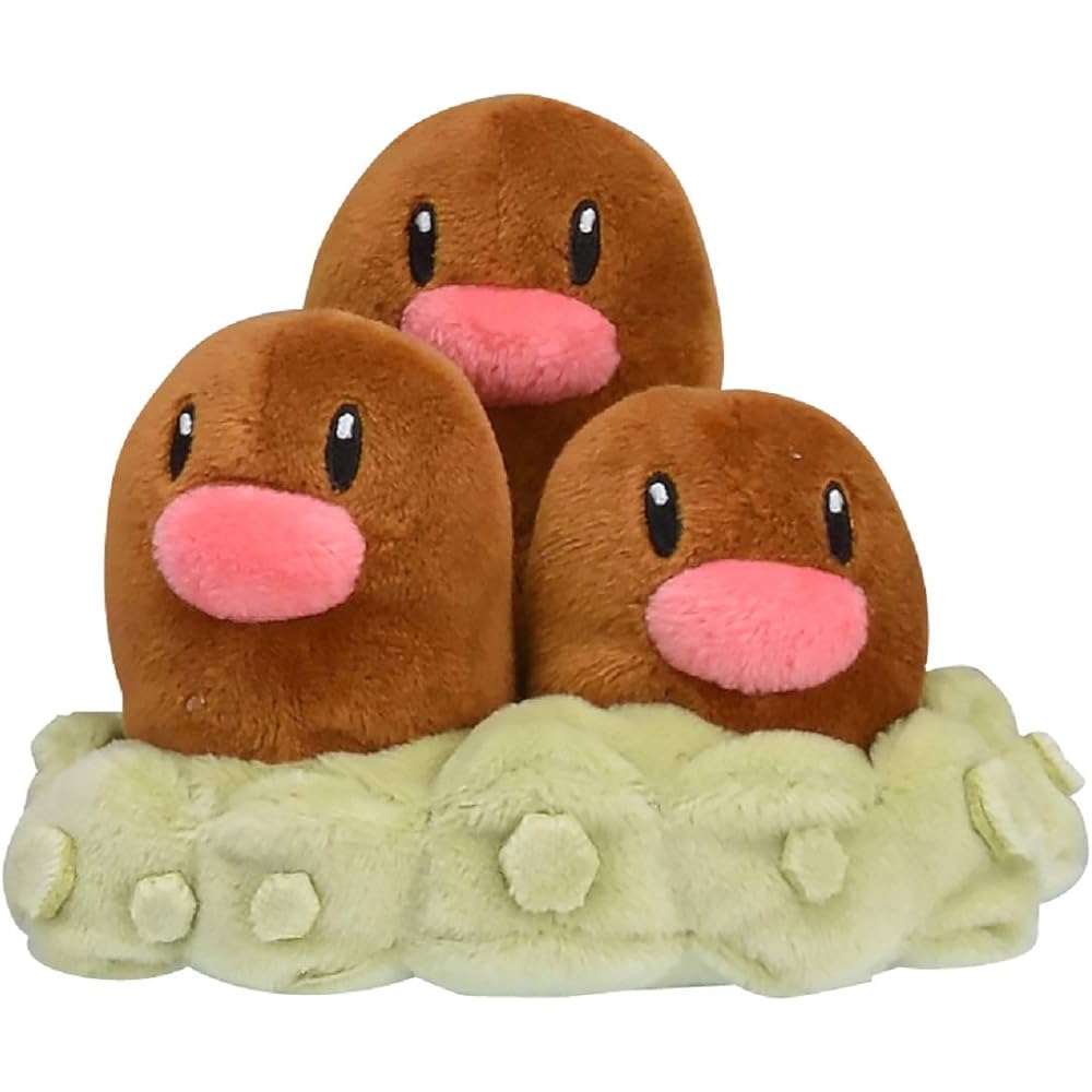Pokmon Center Original Pokmon Fit Dugtrio Plush Toy 9x11.5x11 cm