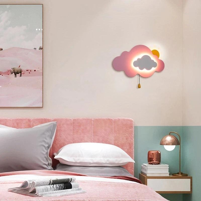 Aplică Dormitor Copii Soare Nor Noapte LED Modern Minimalist Cameră Bebeluș Băiat Fetă Decor Noptiera