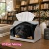1pc, 2D Flat Printing, Tissue Box with Black Labrador Retriever And Bone Toy Pattern, Durable Decoration Storage for Kitchen, Living Room, Bedroom, An