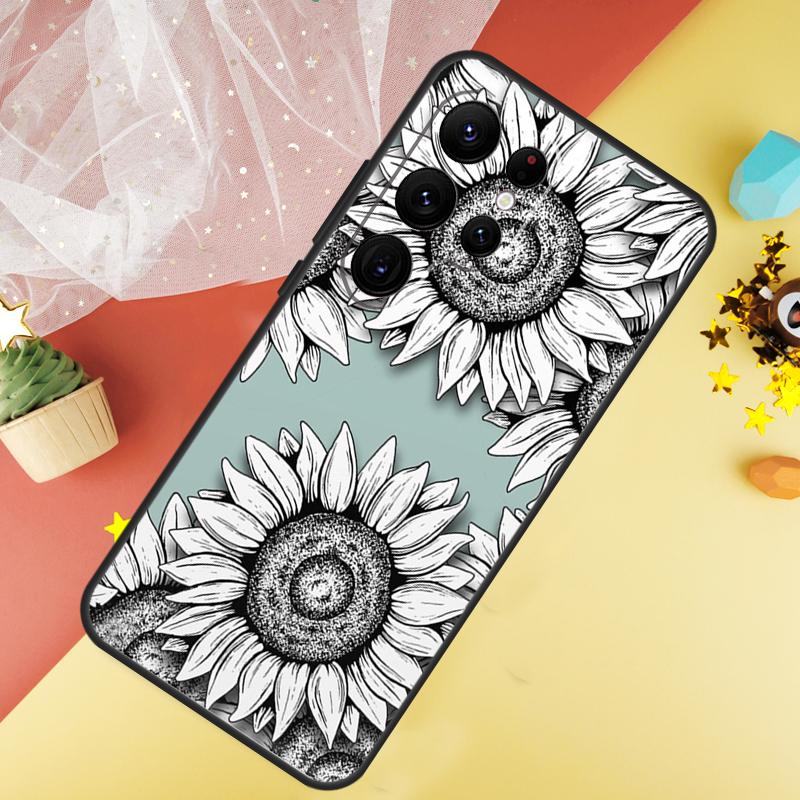 Sunflower Phone Case For Samsung Galaxy S25 S26 Ultra S21 S20 S22 S23 Ultra S10 Plus S24 FE Cover Coque