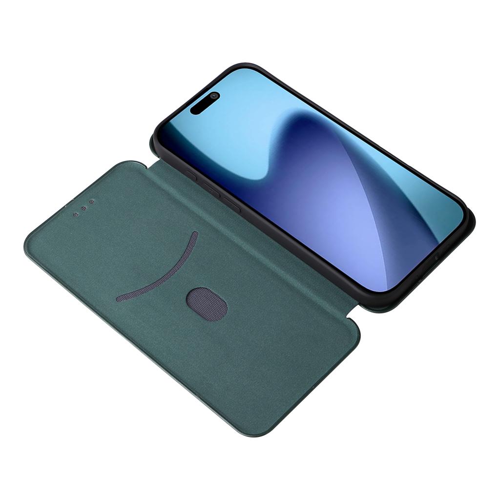 For iPhone 17 Air Case Carbon Fiber Texture Drop-Proof PU Leather Phone Cover