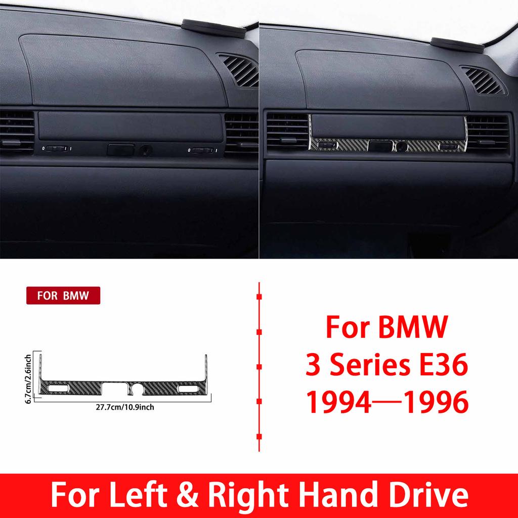 For BMW 3 Series E36 1994 1995 1996 Car Accessories Carbon Fiber Copilot Strip Air Vent Gear Shift Panel Interior Trim Sticker