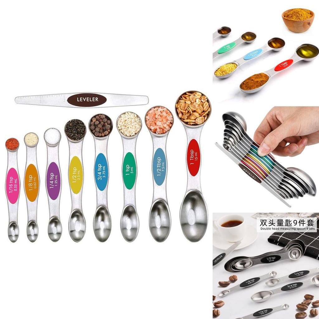 Schickes und funktionales Messlöffel-Set aus Edelstahl mit magnetischer Anziehung für einfache Verwendung