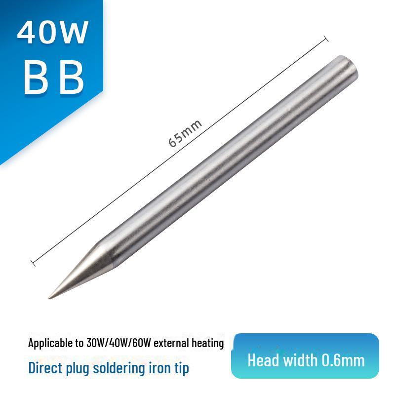 Jinruikang 60 W Chrom-Lötkolbenspitze, spitz, externe Heizung, kompatibel mit 30 W- und 40 W-Lötkolben.