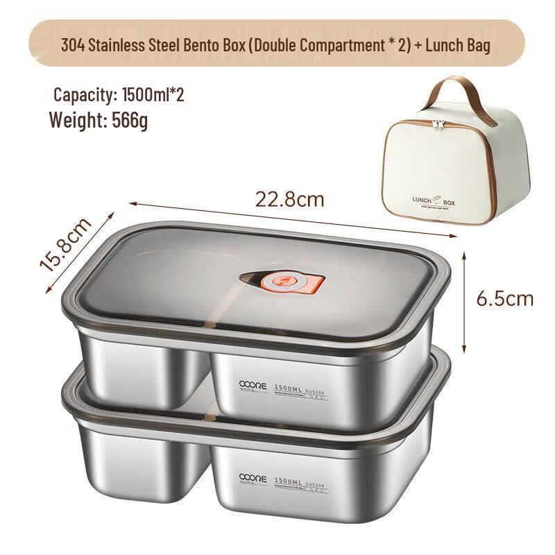 Qiwei 316 Stainless Steel Microwavable Divided Lunch Box