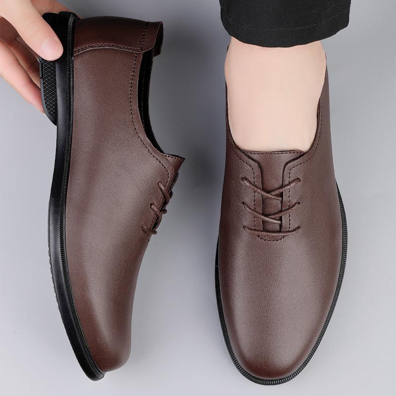Business Classic Men's Leather Shoes Luxury Gentleman Style Design Comfortable Daily Walking Leisure Quality Shoes Lightweight