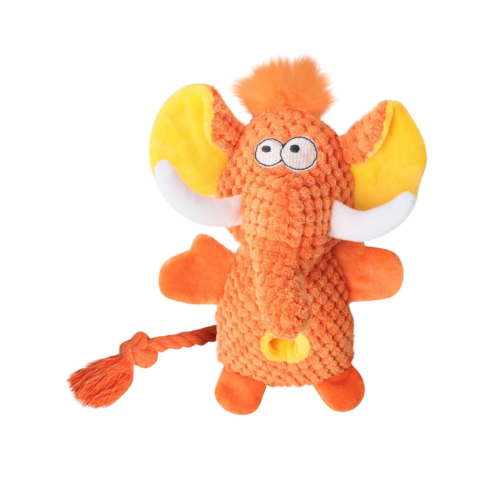 

Игрушка для питомца слон пищащий звук плюшевая игрушка для собаки One Size оранжевый