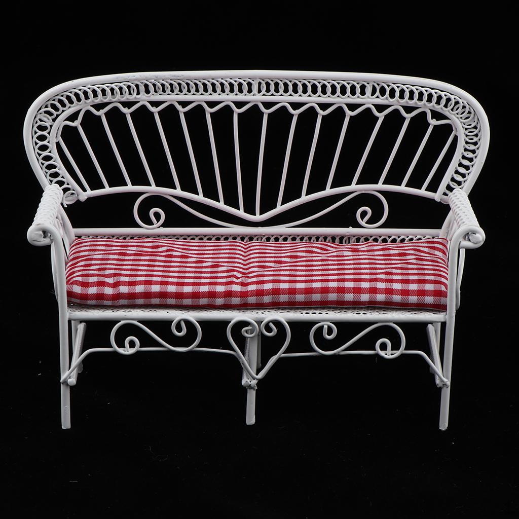 

1:12 миниатюрных кукольных домиков, металлическая мебель, двойная Red + White