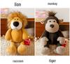 Plush Jungle Animal Dolls: Elephant, Monkey, Tiger, Lion, Giraffe – Perfect Children's Gifts