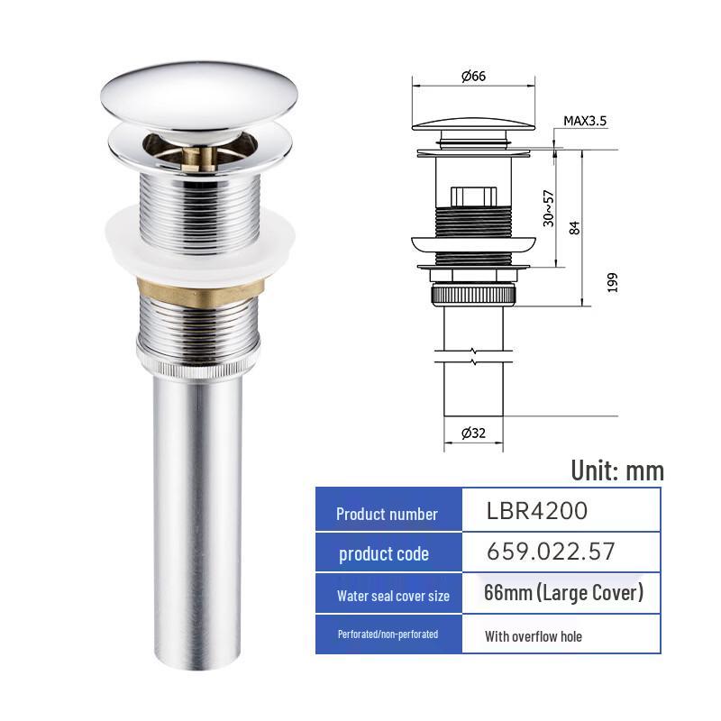 Washbasin Pop-up Drain Stopper