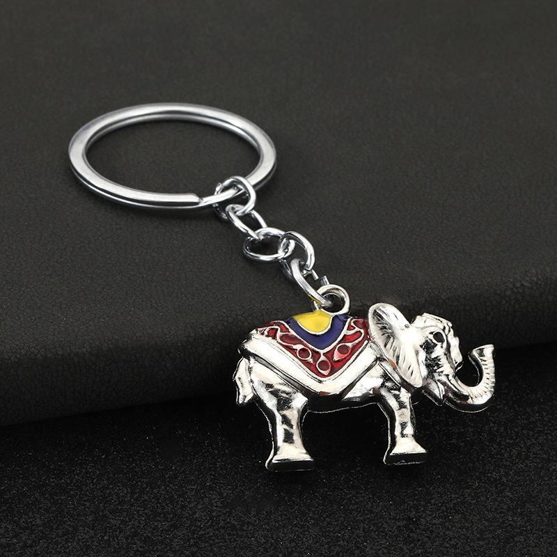 Vintage Elephant Keychain Creative Cute Animal Bag Car Key Ring For Men Women Gift