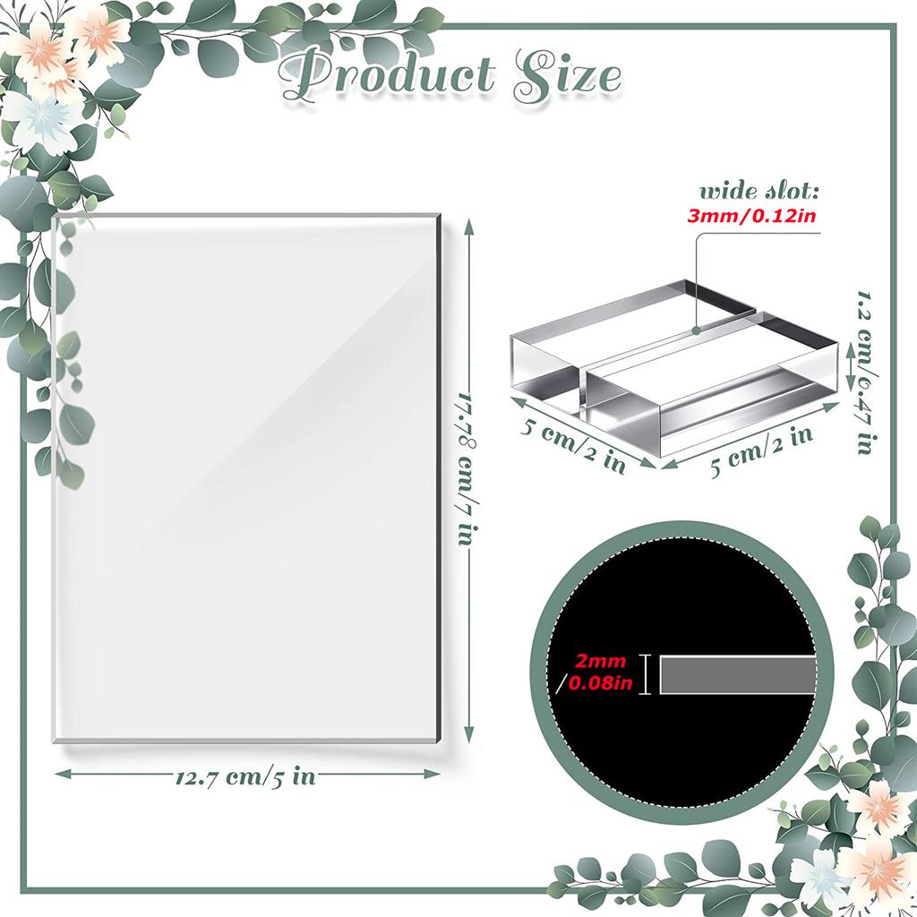 Arched Acrylic Signs with Stand Blank Clear/Frost Acrylic Table Number With Stand, DIY Wedding Decoration Menu Bar List Sign