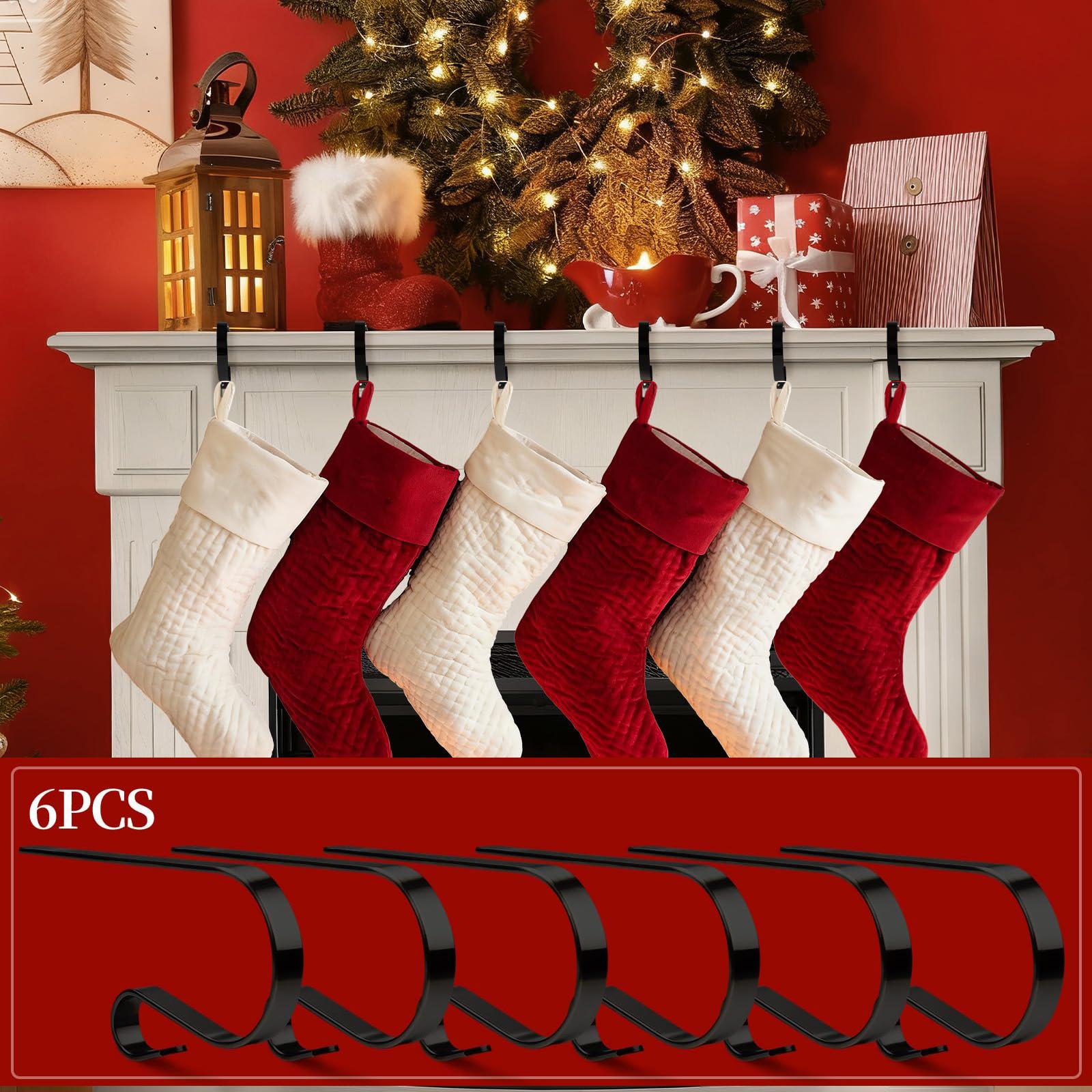 

6 Sock Stands, Multi-purpose Sock Stands, No Need For Drilling And Christmas Fireplace, Christmas Sock Hanger Hooks, Decorative Wreath Hooks One Size белый