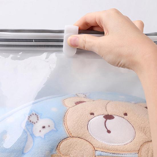 Vakuum Organizer Bag Dobbel Glidelås Forsegling Støvtett plast Kompresjonspute Klær Plassbesparende veske Hjemmeutstyr