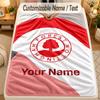 Flannel BlanketNottingham Forest FC Custom Name Text Personalized Soft Warm Throw Blanket Home Decor Gift