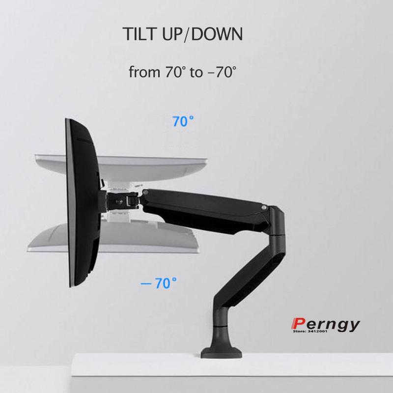 D-MOUNT D80 metal alumin 2-10KG 13"-32" monitor desktop stand mount gas spring arm full motion rotate clamp 0-60mm grommet