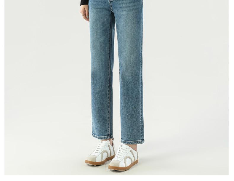 Women's High Waist Slimming Blue Nine-Point Cigarette Jeans - Narrow Leg, Petite Fit, Autumn Collection 9356