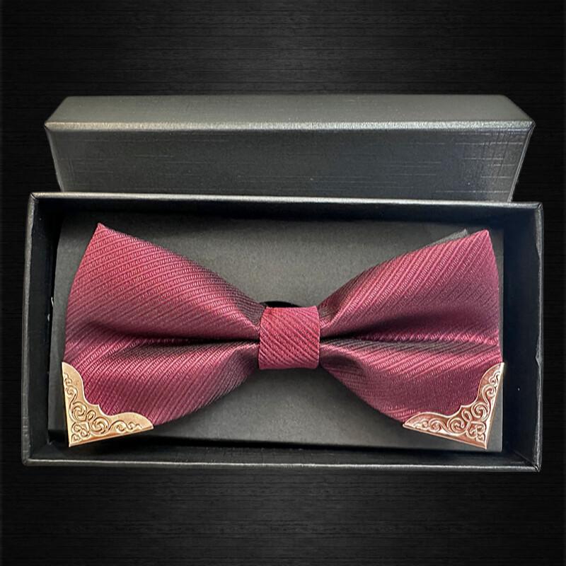 Fashionable Metal Corner Bowtie Men's Suit Shirt Double-layer Wedding Tailcoat Butterfly Tie Men's Accessories with Gift Box