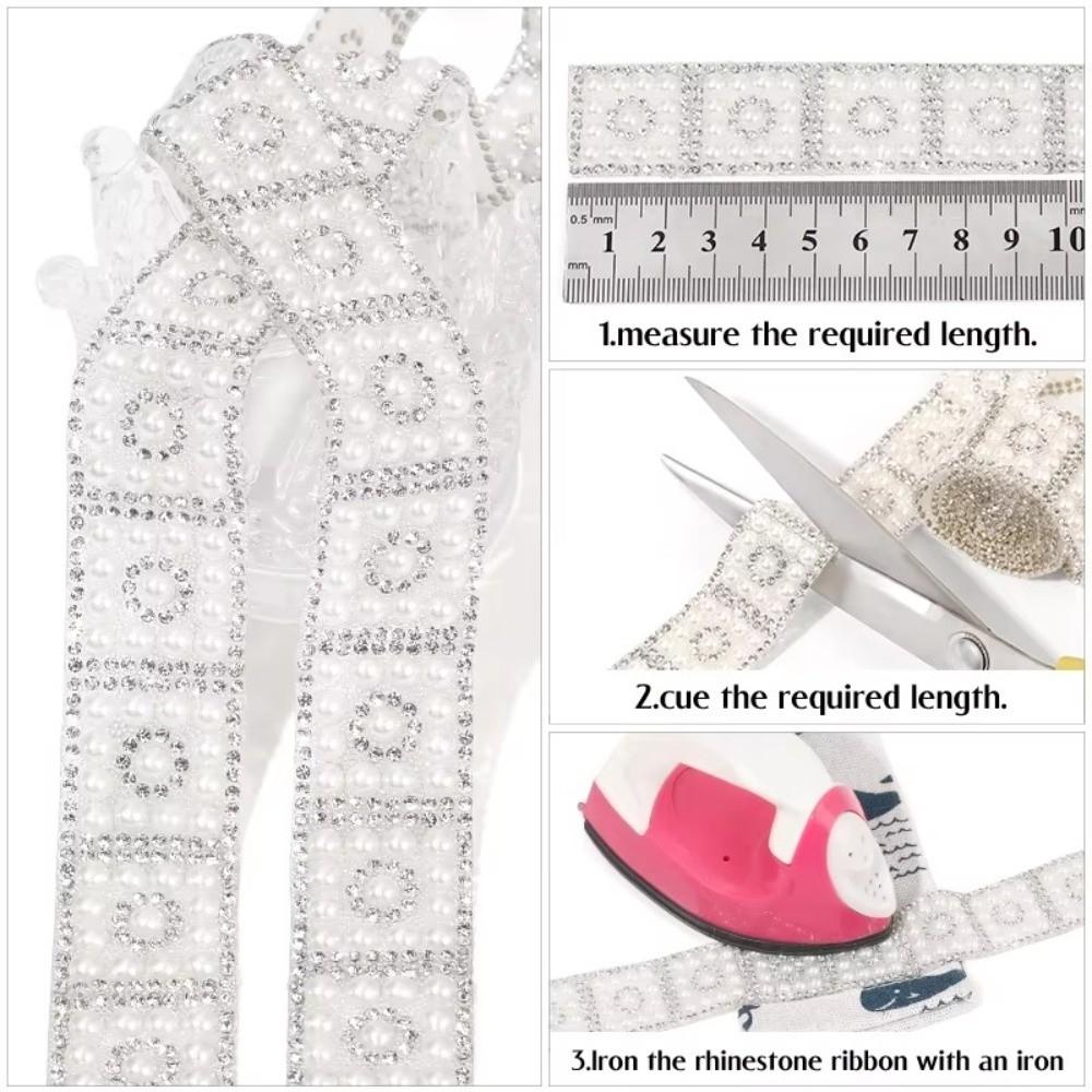 1 Yard DIY Self-Adhesive Rhinestone Tape Colorful Diamond Ribbon  Clothing Decoration
